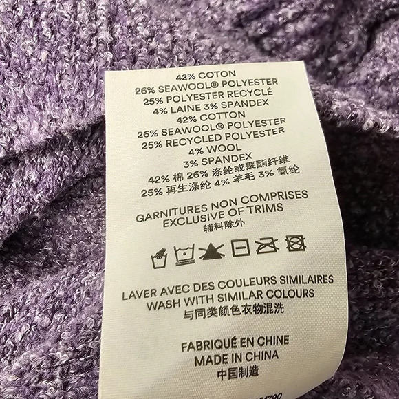 Frank & Oak Womens Wool Blend Sweater Size XS Purple - Picture 5 of 6